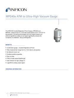 MPG40x ATM to Ultra-High Vacuum Gauge