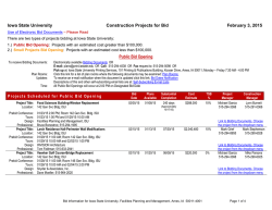 Project Bid Dates - Facilities Planning and Management