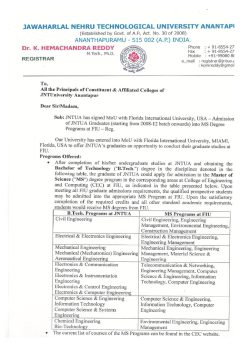 JAWAHARLAL NEHRU TECHNOLOGICAL UNIVERSITY ANANTAPI