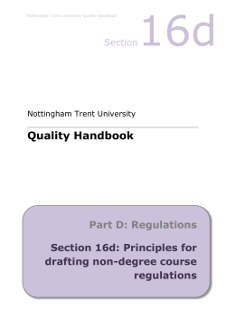 Quality Handbook - Nottingham Trent University