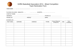 GBA Nomination Form - Griffith Basketball