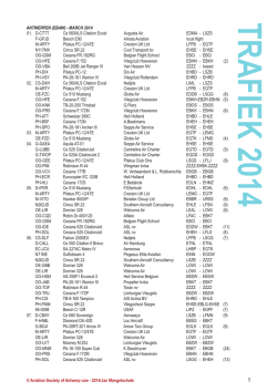 TRAFIEK 2014 - Aviation Society of Antwerp