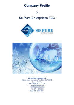 Company Profile So Pure Enterprises FZC