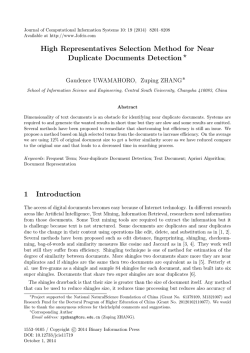 High Representatives Selection Method for Near Duplicate