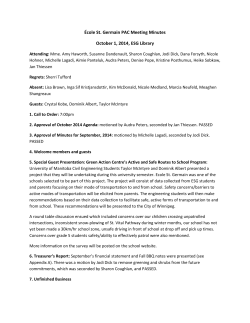 &Eacute;cole St. Germain PAC Meeting Minutes October 1, 2014, ESG Library