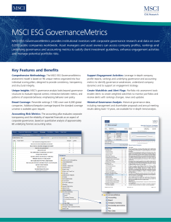 MSCI ESG GovernanceMetrics