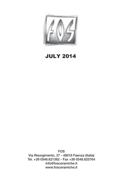 JULY 2014 - FOS Ceramiche