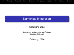 Numerical Integration - Department of Computing and Software