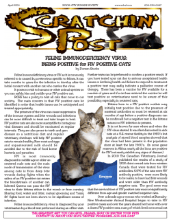 FELINE IMMUNODEFICIENCY VIRUS: BEING POSITIVE for FIV