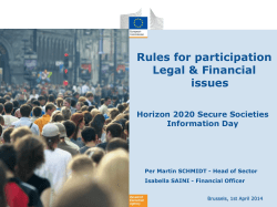 Rules for participation and H2020 legal / financial issues