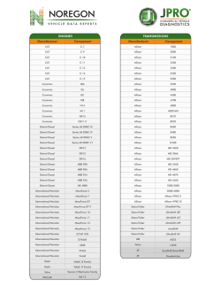 JPRO® Commercial Fleet Diagnostics List of Supported