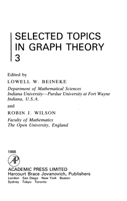 SELECTED TOPICS IN GRAPH THEORY 3