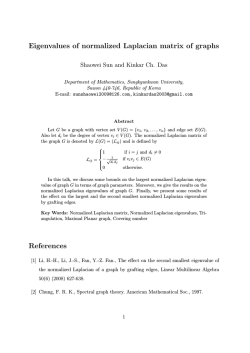 Eigenvalues of normalized Laplacian matrix of graphs References