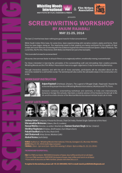 SCREENWRITING WORKSHOP - Film Writers Association