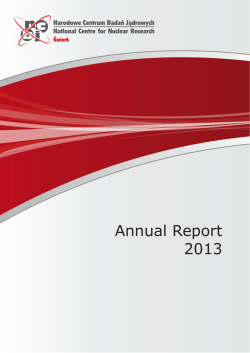 Annual Report 2012 - Narodowe Centrum Badań Jądrowych