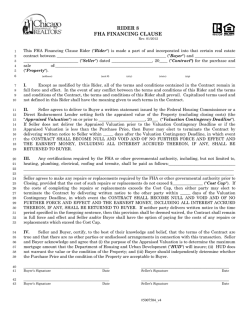 RIDER 8 FHA FINANCING CLAUSE