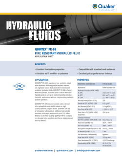 QUINTEX&trade; FR-68 FIRE RESISTANT HYDRAULIC FLUID