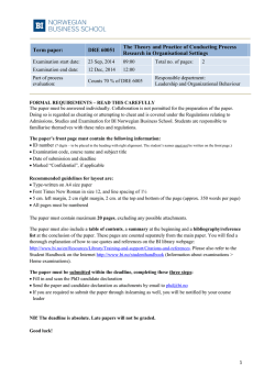 DRE 60051 The Theory and Practice of Conducting Process