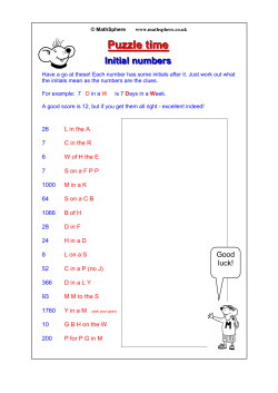 Initial numbers