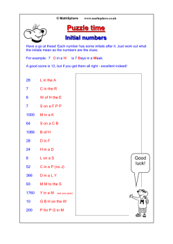 Initial numbers