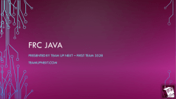 FRC Java Programming – Presentation Only