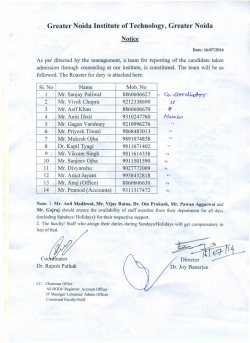 Greater Noida Institute of Technology, Greater Noida Notice