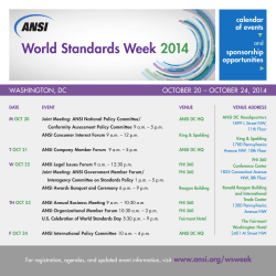 WSWSponsorship_2014 - ANSI - American National Standards
