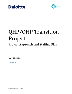 Deliverable 1 - Project Approach and Staffing Plan