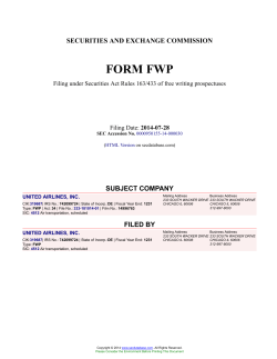 UNITED AIRLINES, INC. Form FWP Filed 2014-07-28