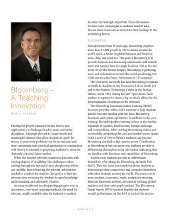 Bloomberg – A Teaching Innovation