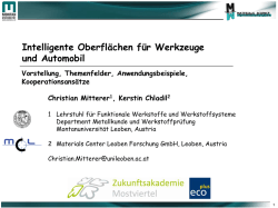 Intelligente Oberfl&auml;chen f&uuml;r Werkzeuge und Automobil