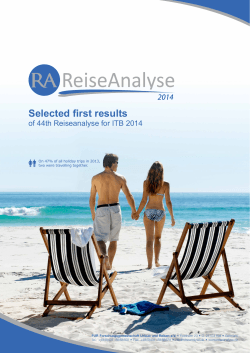 First results of Reiseanalyse 2014