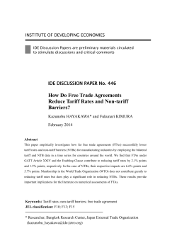 How Do Free Trade Agreements Reduce Tariff Rates and Non