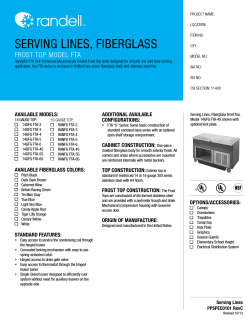 Serving Lines, Fiberglass Frost Top Model FTA