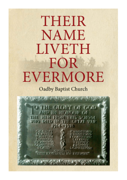 Oadby Baptist Church FWW Booklet