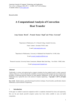 A Computational Analysis of Convection Heat Transfer