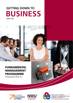 to download brochure - NWU Potchefstroom Business School