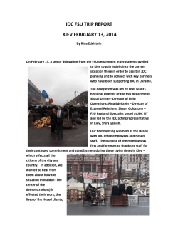 JDC FSU TRIP REPORT KIEV FEBRUARY 13, 2014