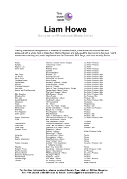 Liam Howe Complete CV