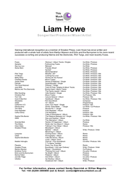Liam Howe Complete CV