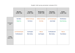 English Café spring semester schedule 2014