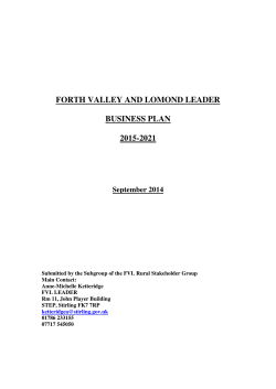 FORTH VALLEY AND LOMOND LEADER BUSINESS PLAN 2015