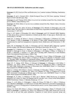 DR SUSAN IREMONGER: Publications and other