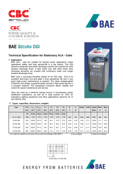 E N E R G Y   F R O M   B A T T E R I E S   BAE SECURA OGi