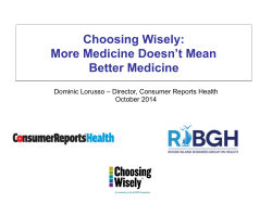Choosing Wisely - RIBGH - Rhode Island Business Group On Health