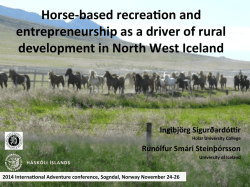 Ingibjörg Sigurðardóttir: Developinga professional horse tourism
