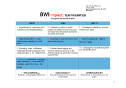 BWI impact 10 priorities 2014-2017