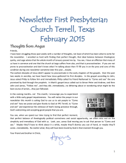 HERE. - First Presbyterian Church of Terrell Texas
