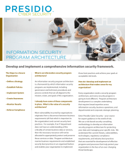 INFORMATION SECURITY PROGRAM ARCHITECTURE