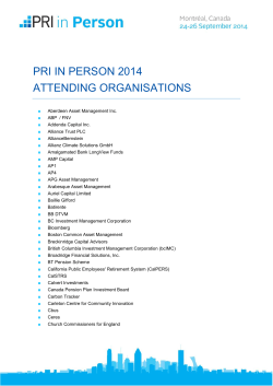 the organisations attending - Principles for Responsible Investment